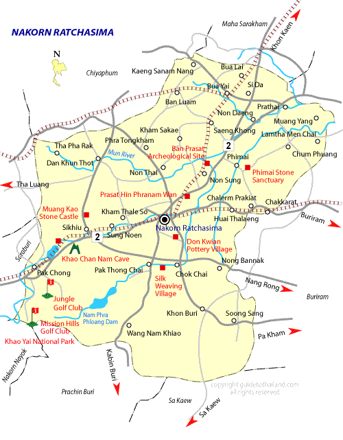 map of korat, map of nakorn ratchasima