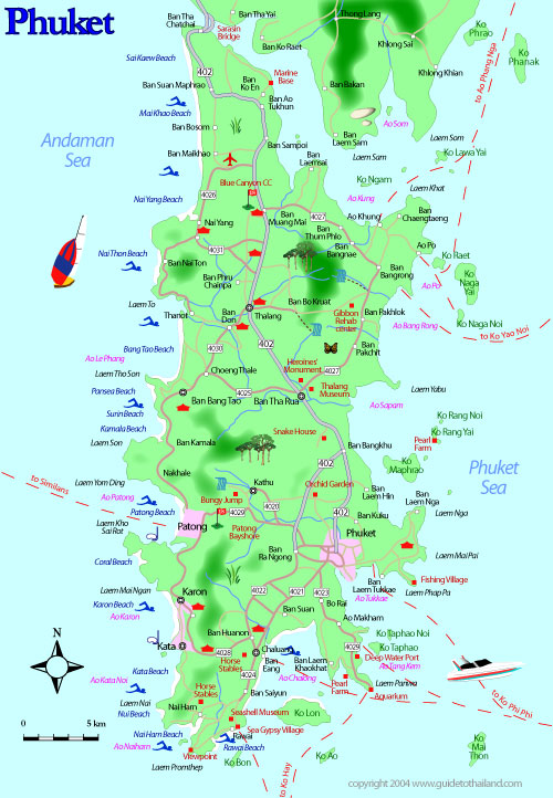 map of phuket, thailand travel map