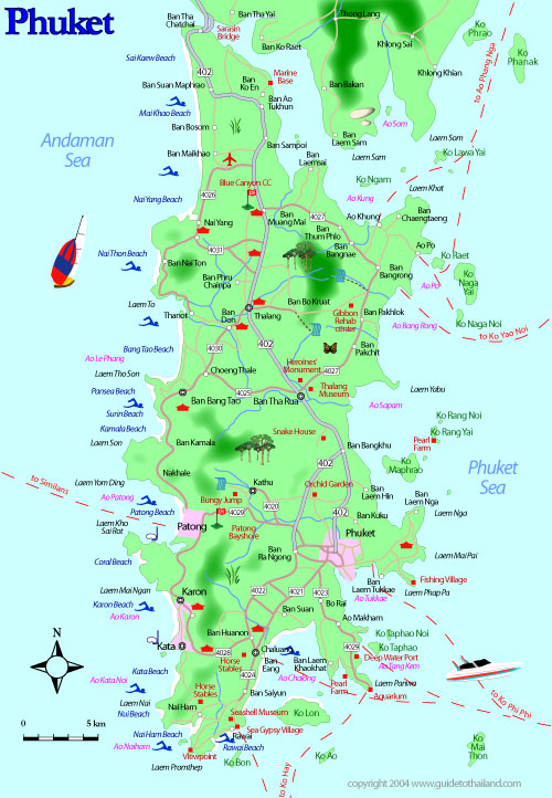 Travel Map of Phuket, Thailand