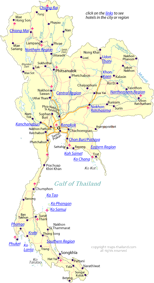 map of thailand hotels locations